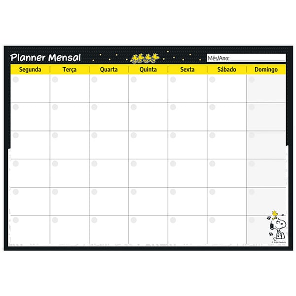 Planner de Mesa Mensal, 24 folhas, Snoopy, 2515084, Spiral Sno - PT 1 UN