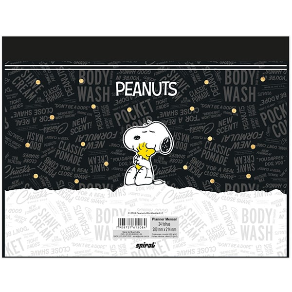 Planner de Mesa Mensal, 24 folhas, Snoopy, 2515084, Spiral Sno - PT 1 UN