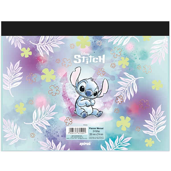 Planner de Mesa Mensal, 24 folhas, Stitch, 2515091, Spiral Ds - PT 1 UN