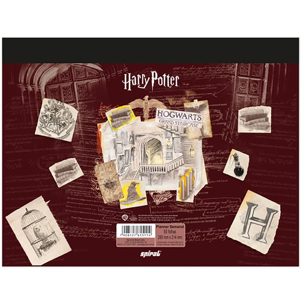 Planner de Mesa Semanal, 60 folhas, Harry Potter, 2515114, Spiral Hpt - PT 1 UN