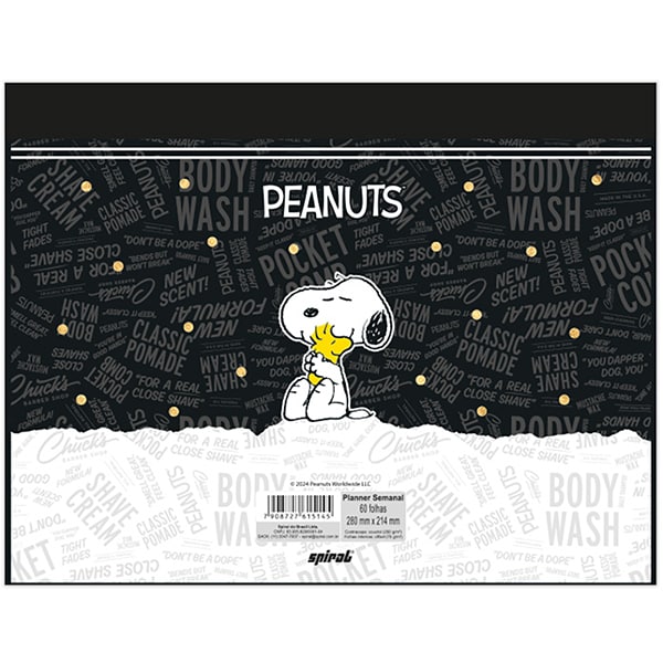 Planner de Mesa Semanal, 60 folhas, Snoopy, 2515145, Spiral Sno - PT 1 UN