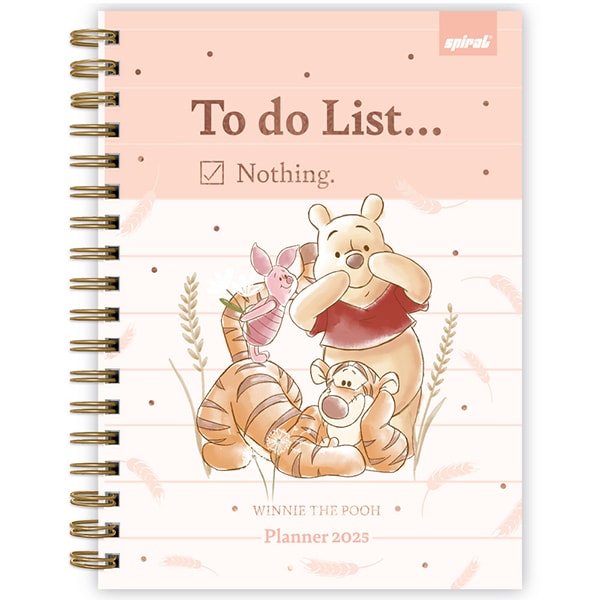 Planner Colegial 2025, Ursinho Pooh, 80 folhas, com espiral, 2518184, Spiral Pooh - PT 1 UN