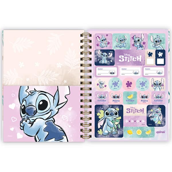 Planner Colegial 2025, Stitch, 80 folhas, com espiral, 2518207, Spiral Ds - PT 1 UN