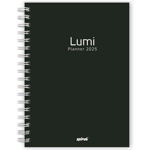 Planner Colegial 2025, Lumi Preto, 80 folhas, com espiral, 2518153, Spiral Lumi - PT 1 UN