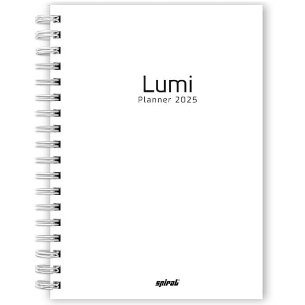 Planner Colegial 2025, Lumi Branco, 80 folhas, com espiral, 2518160, Spiral Lumi - PT 1 UN