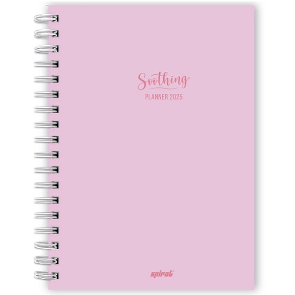 Planner 2025 Colegial Soothing Rosa Pastel, com 80 folhas Spiral - PT 1 UN