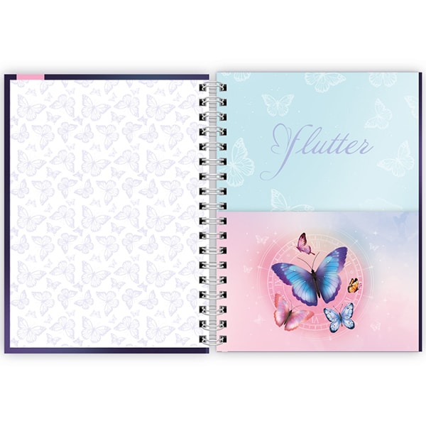 Planner Colegial 2025, Flutter, 80 folhas, com espiral, 2518139, Spiral Flu - PT 1 UN