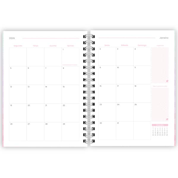 Planner colegial 174x240mm Flutter c/espiral 2635235 Spiral Flu PT 1 UN