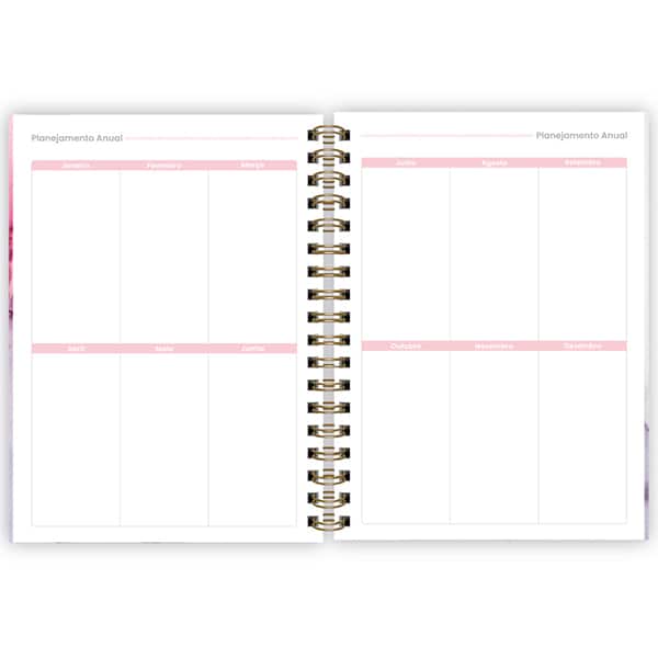 Planner Colegial 2026, Marmo, 80 Folhas com espiral, 2635242, Spiral Mrm - PT 1 UN