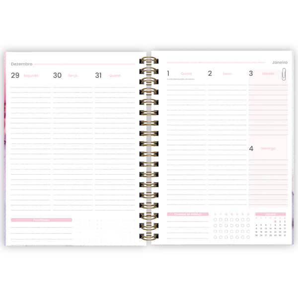 Planner Colegial 2026, Marmo, 80 Folhas com espiral, 2635242, Spiral Mrm - PT 1 UN