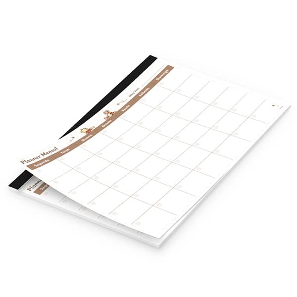 Planner Mensal Ursinho Pooh, 24 folhas, 280mm x 214mm, 2751266, Spiral Pooh - PT 1 UN