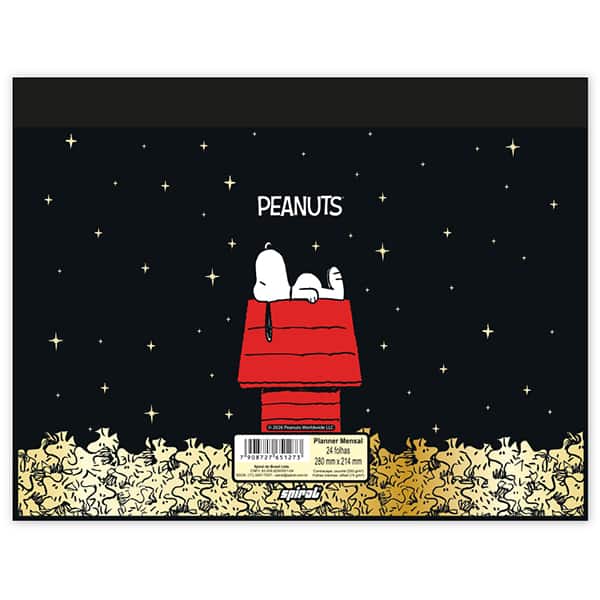 Planner Mensal Snoopy, 24 folhas, 280mm x 214mm, 2751273, Spiral Sno - PT 1 UN Planner Mensal Snoopy, 24 folhas, 280mm x 214mm, 2751273, Spiral Sno - PT 1 UN