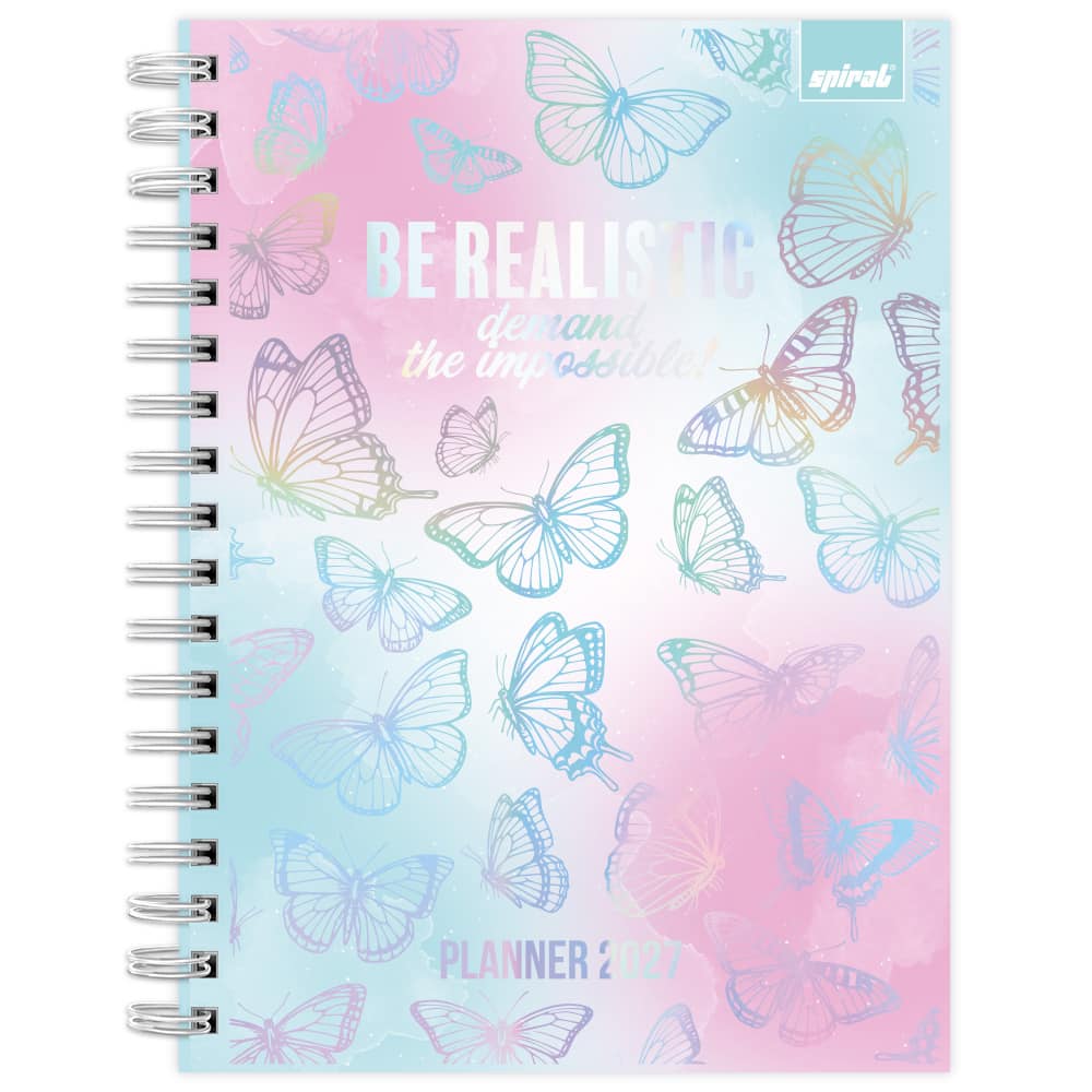 Planner Colegial 2027 Flutter, 80 Folhas, Capa Dura, 2751327, Spiral Flu - PT 1 UN