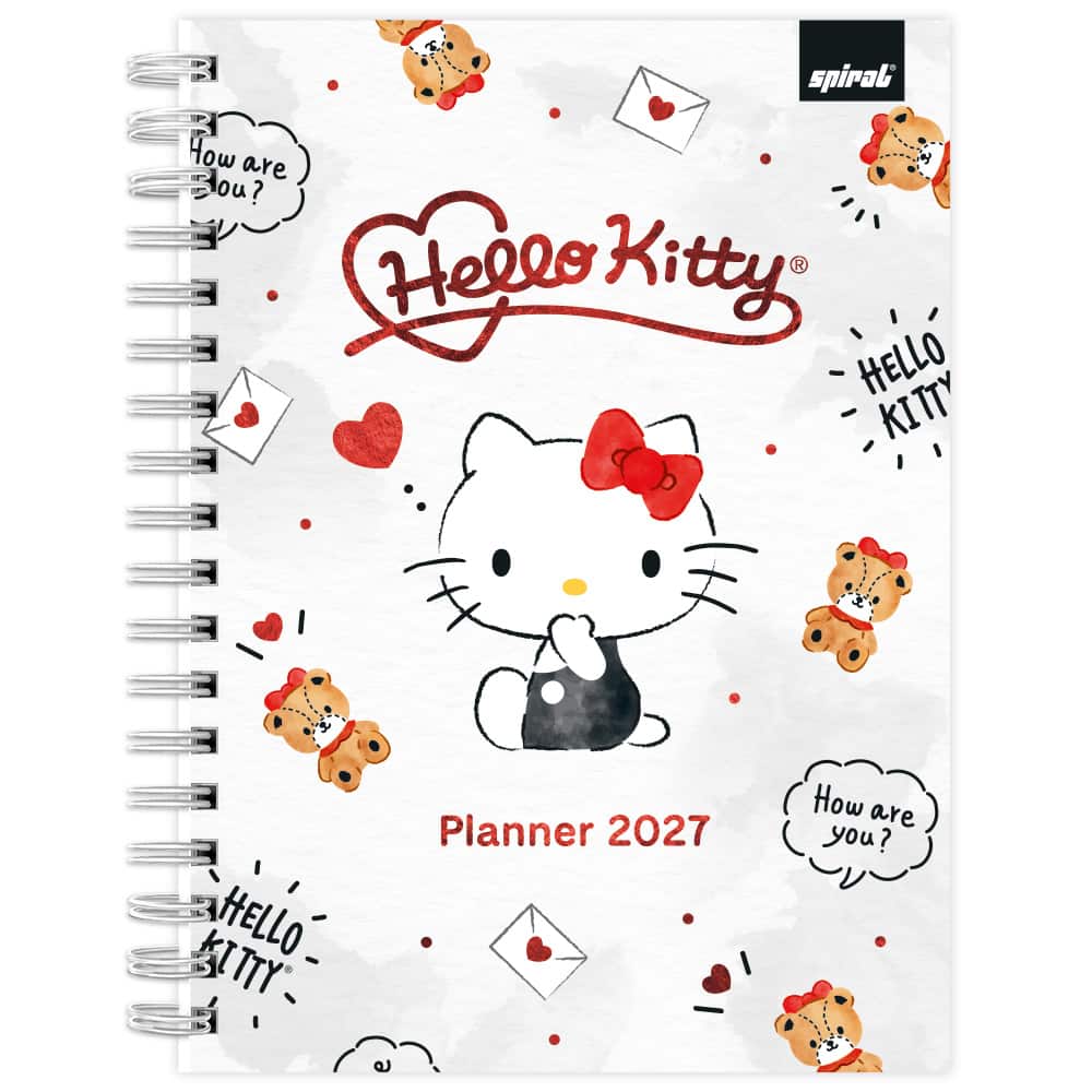 Planner Colegial 2027 Hello Kitty, 80 Folhas, Capa Dura, 2751341, Spiral Hki - PT 1 UN
