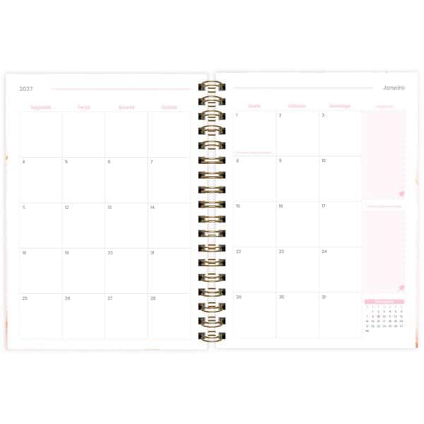 Planner Colegial 2027 Marmo, Rosa, 80 Folhas, Capa Dura, 2751358, Spiral Mrm - PT 1 UN Planner Colegial 2027 Marmo, Rosa, 80 Folhas, Capa Dura, 2751358, Spiral Mrm - PT 1 UN