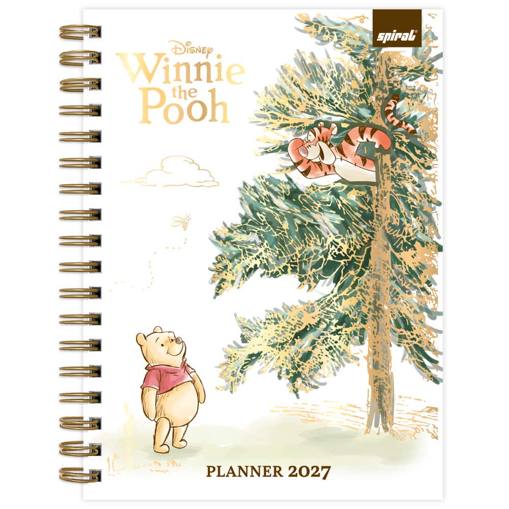 Planner Colegial 2027 Ursinho Pooh, 80 Folhas, Capa Dura, 2751365, Spiral Pooh - PT 1 UN