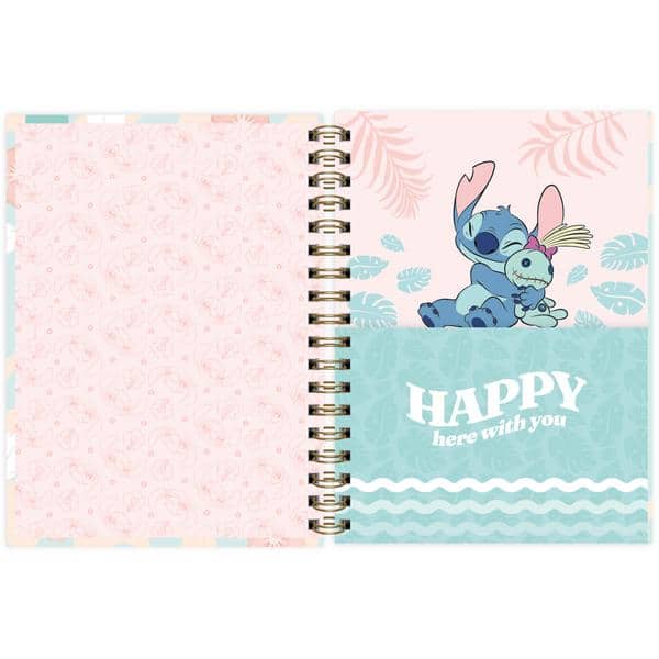 Planner Colegial 2027 Stitch e Angel, 80 Folhas, Capa Dura, 2751389, Spiral Ds - PT 1 UN