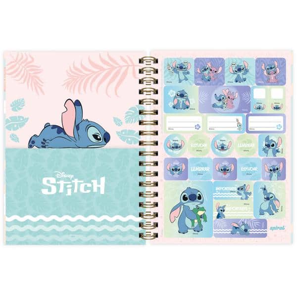 Planner Colegial 2027 Stitch e Angel, 80 Folhas, Capa Dura, 2751389, Spiral Ds - PT 1 UN