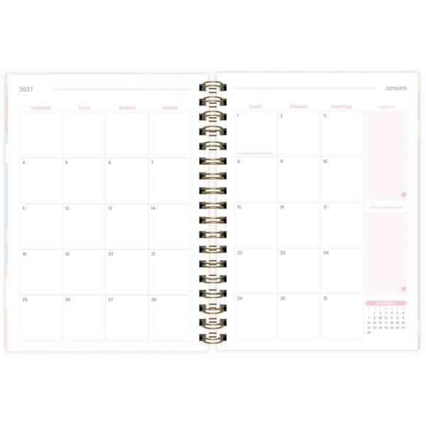 Planner Colegial 2027 Stitch e Angel, 80 Folhas, Capa Dura, 2751389, Spiral Ds - PT 1 UN