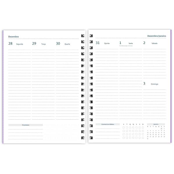 Planner Colegial 2026, Soothing, Lilás, 80 Folhas, Capa de polipropileno com serigrafia, 2749256, Spiral Soot - PT 1 UN