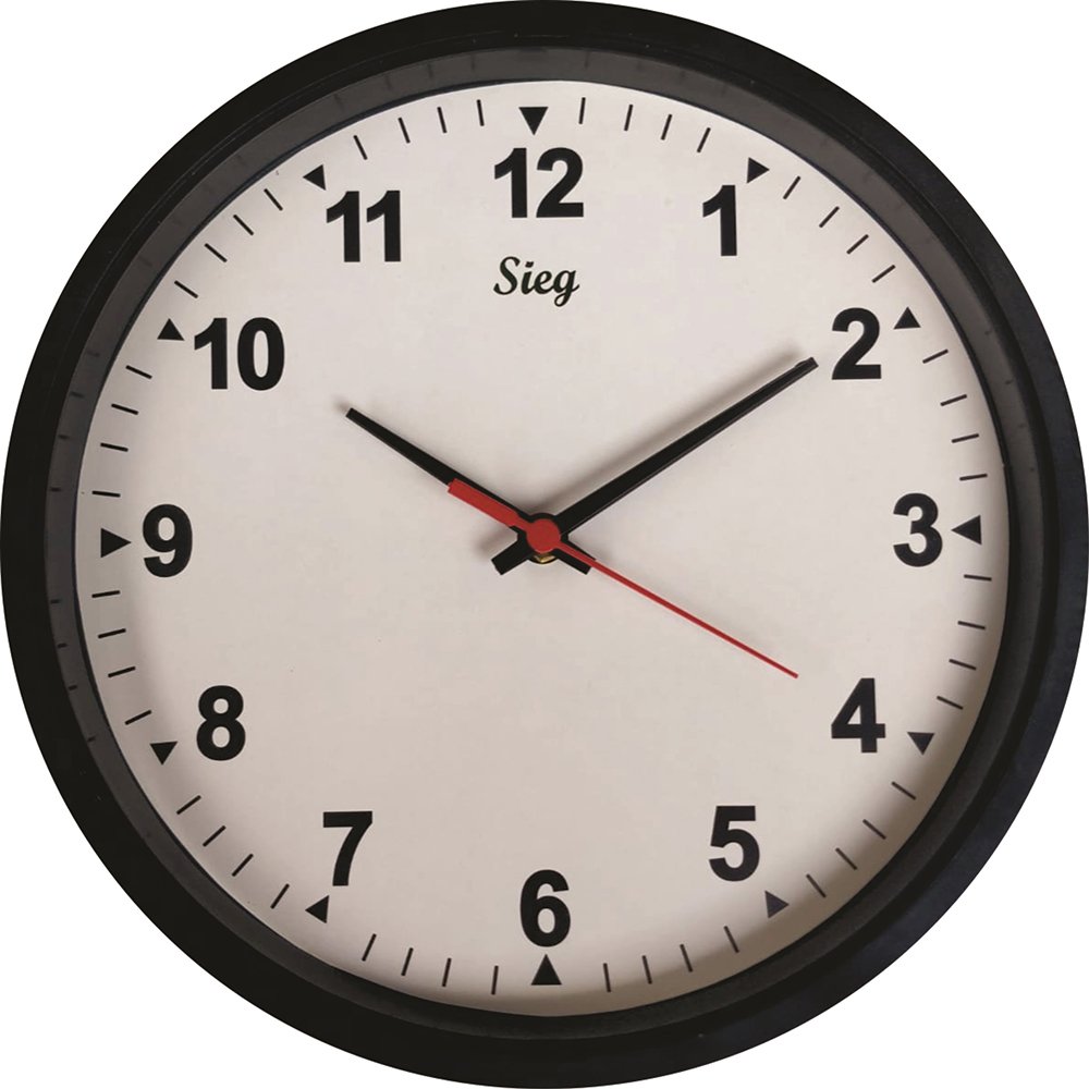 Relógio de Parede 28cm fundo branco 2800-01 Sieg CX 1 UN - Móveis