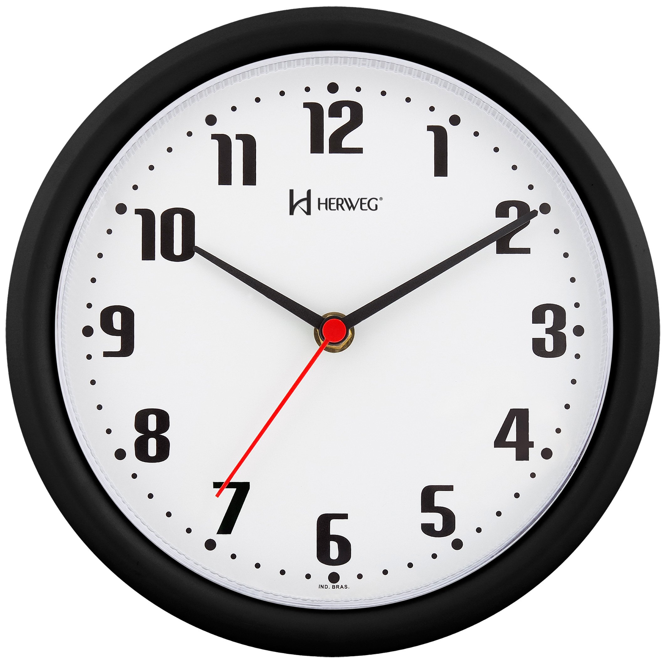 Relógio de Parede 22cm plástico preto 6102-034 Herweg CX 1 UN - Móveis