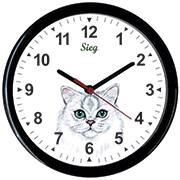 Relógio de Parede plástico 24cm, Gato, Sieg - CX 1 UN Relógio de Parede plástico 24cm, Gato, Sieg - CX 1 UN