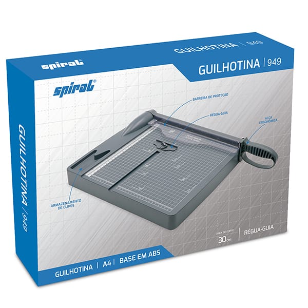 Guilhotina de papel, (300mm), até 30 folhas com base em ABS, 949, Spiral - CX 1 UN
