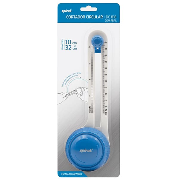Cortador Circular de papel com escala milimetrada, 1 folha, DC-818, Spiral - CX 1 UN