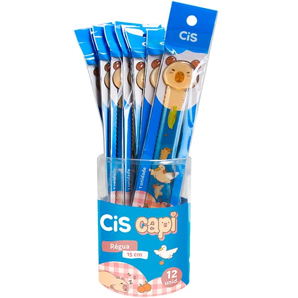 Régua escolar em poliestireno, 15cm, Capivara, Cis - BT 1 UN Régua escolar em poliestireno, 15cm, Capivara, Cis - BT 1 UN