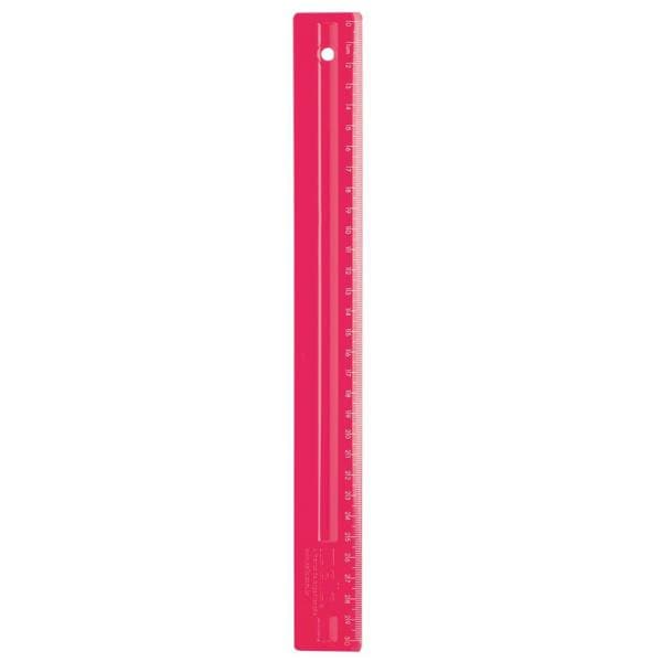 Régua em poliestireno, 30cm, Rosa, 3115.Q0096, Dello - BT 1 UN