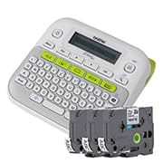 Rotulador eletrônico portátil com 3 fitas PTD210BP Brother - CX 1 UN
