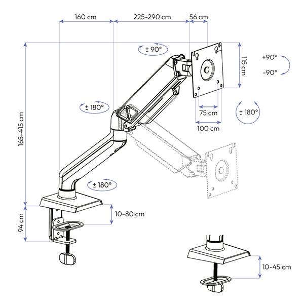 Suporte para Monitor Articulado para monitores de 17 a 32 polegadas, Axion, Preto, 72140, Elements - CX 1 UN Suporte para Monitor Articulado para monitores de 17 a 32 polegadas, Axion, Preto, 72140, Elements - CX 1 UN