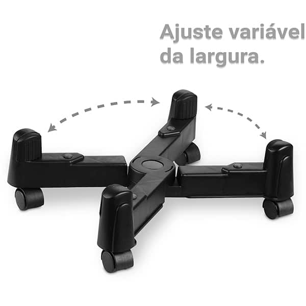 Suporte para CPU com rodas, Preto, LZ-401, App-tech - CX 1 UN
