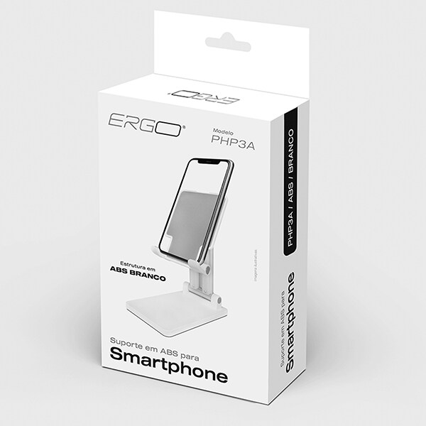 Suporte para Smartphone em Plástico, Branco, PHP3A, Ergo - CX 1 UN