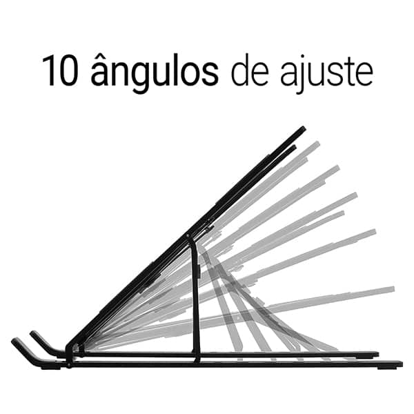Suporte para notebook em alumínio, Preto, LSA4, Ergo - CX 1 UN