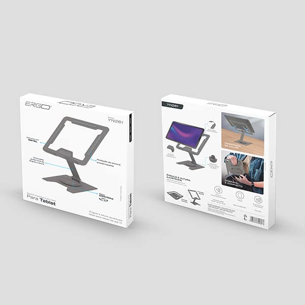 Suporte para tablet de até 11 polegadas, base giratória, Cinza, YN261, Ergo - CX 1 UN