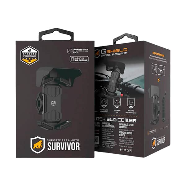 Suporte de Smartphone Veicular para guidão, Survivor, Gshield - CX 1 UN