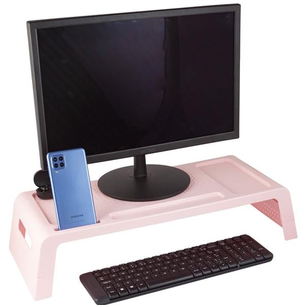 Suporte para monitor com porta Smartphone, Rosa, 10090019, Waleu - CX 1 UN