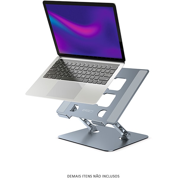 Suporte Ergonômico para Notebook em Alumínio LS100 com Ajuste de altura, Ergo - CX 1 UN