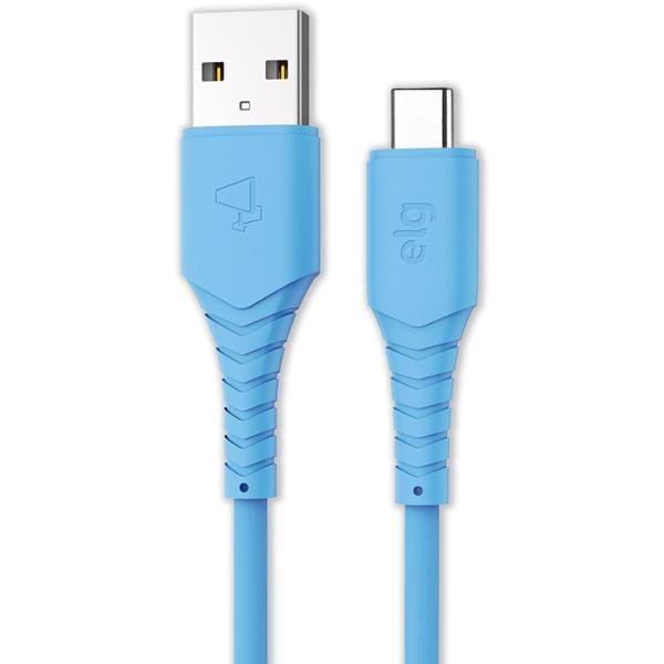 Cabo USB para Tipo-C, emborrachado, 1,2M, Azul, TC12T, Elg - 1 UN