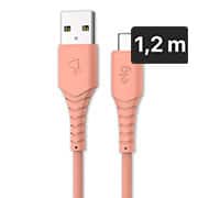 Cabo USB para Tipo-C, emborrachado, 1,2m, Salmão, TC12R, Elg - UN 1 UN