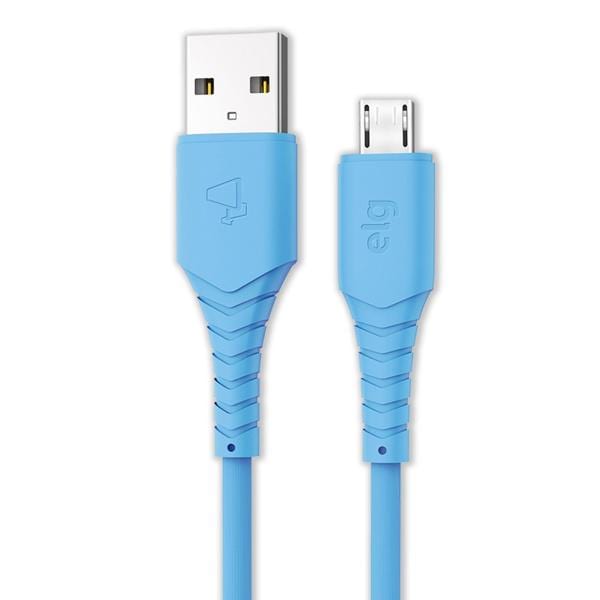 Cabo USB para micro USB, emborrachado, 1,2M, Azul, M512T, Elg - 1 UN