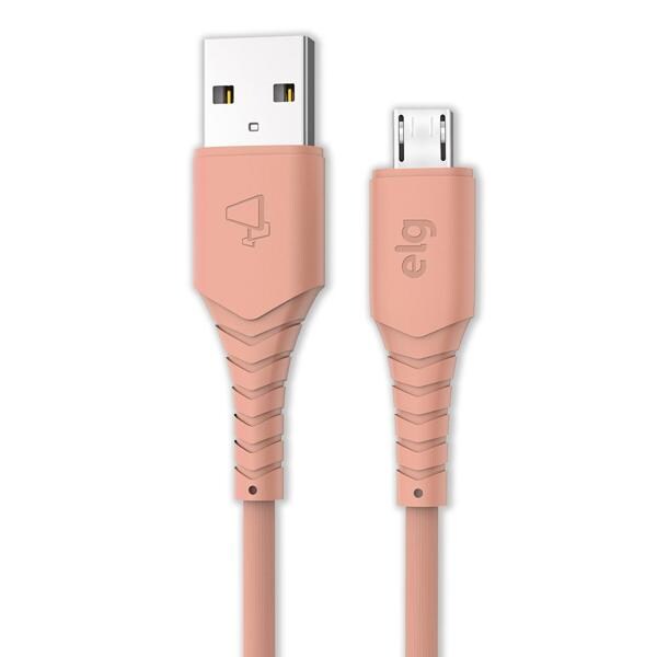 Cabo USB para micro USB, emborrachado, 1,2M, Salmão, M512R, Elg - 1 UN