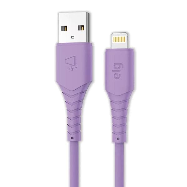 Cabo USB para lightning, emborrachado, 1,2M, Roxo, L812X, Elg - 1 UN