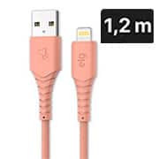 Cabo USB para lightning, emborrachado, 1,2M, Salmão, L812R, Elg - UN 1 UN