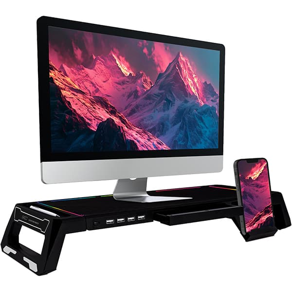 Suporte para monitor e celular, RGB, MS6, Ergo - CX 1 UN