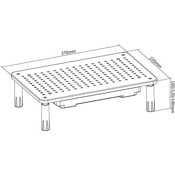 Suporte para monitor de mesa com gaveta, Preto, SM087, Elg - CX 1 UN