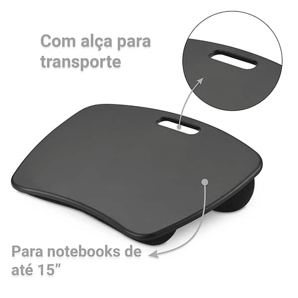 Suporte ergonômico para notebook, Preto, LZ-513, App-tech - CX 1 UN