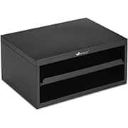 Suporte para monitor duplo com gaveta, Preto, LZ-701, App-Tech - CX 1 UN